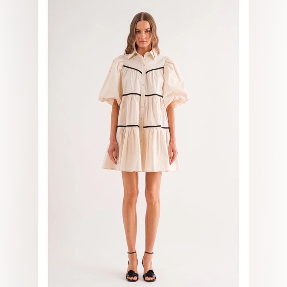 SOFIE THE LABEL Dresses & Skirts - SOFIE THE LABEL lena shirt dress in natural L side ties no flaws, smoke or pets